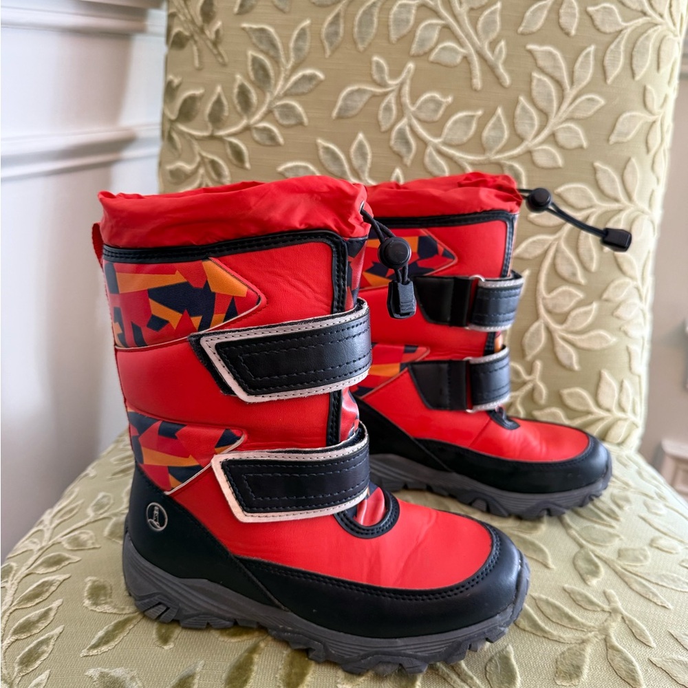 Lands' End Kids Red and Black Snow Boots